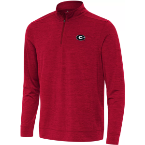 Antigua Men's Georgia Bulldogs Bright Mock 1/4 Zip, XL, Red