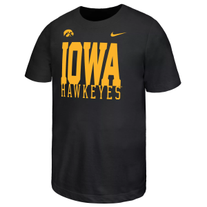 Nike Youth Iowa Hawkeyes Black Stacked Name Drop T-Shirt, XL