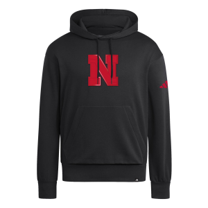 adidas Adult Nebraska Cornhuskers Our Red Burns Brighter Hoodie, Men's, Small, Black