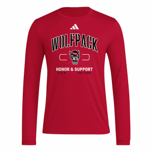 adidas Adult NC State Wolfpack Honor and Support Long Sleeve Shirt, Men's, Small, Red