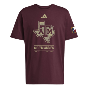 adidas Adult Texas A&M Aggies Honor and Support T-Shirt, Men's, Small, Red