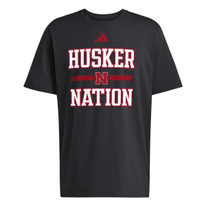 adidas Adult Nebraska Cornhuskers Our Red Burns Brighter T-Shirt, Men's, Small, Black