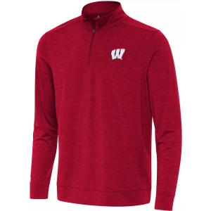 Antigua Antigua Men's Wisconsin Badgers Bright Mock 1/4 Zip, Large, Red - $79.99 at DICK'S Sporting Goods