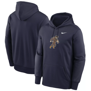 Nike Adult West Virginia Mountaineers Mascot Football Pullover Hoodie, Men's, Medium, Blue