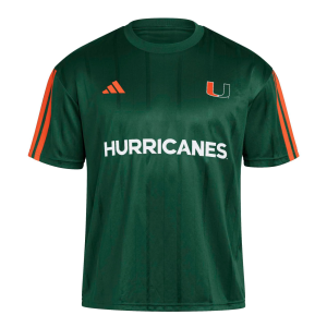 adidas Men's Miami Hurricanes Dark Green Tiro Soccer Jersey, Large