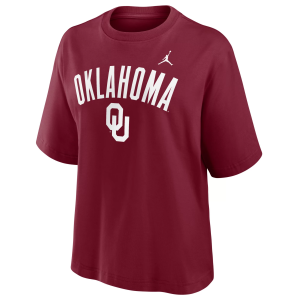 Nike Women's Oklahoma Sooners Team Crimson Boxy T-Shirt, Small, Red