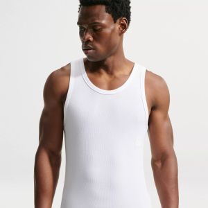 Nike Men's N.A.C. Dri-FIT Ribbed Tank Top, XL, White