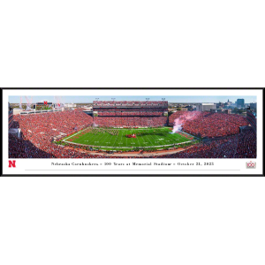 Blakeway Panoramas Nebraska Football Panoramic Wall Art Standard Frame, Red