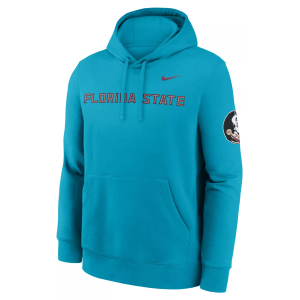 Nike Men's Florida State Seminoles Dark Turquoise Club Fleece Hoodie, Small, Blue