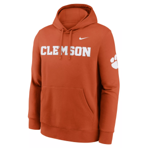 Nike Men's Clemson Tigers University Orange Club Fleece Hoodie, Small