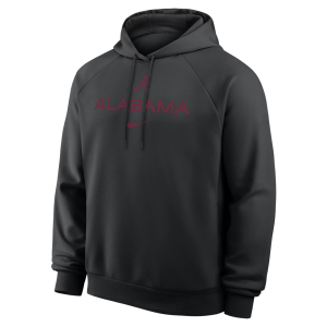 Nike Men's Alabama Crimson Tide Black Dri-FIT Primary Fleece Hoodie, Small