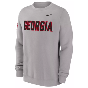 Nike Men's Georgia Bulldogs Pewter Gray Club Crewneck Sweatshirt, Small