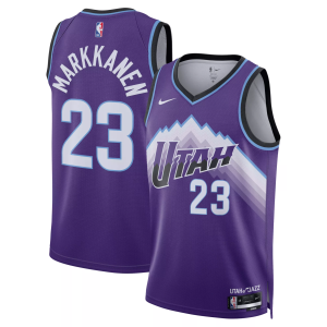 Nike Men's Utah Jazz Lauri Markkanen #23 Purple Replica Icon Jersey, Small