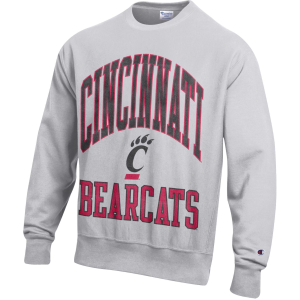 Champion Men's Cincinnati Bearcats Silver Gray Reverse Weave Crewneck Sweatshirt, Large