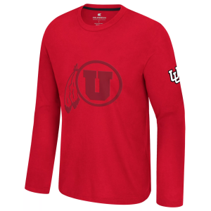 Colosseum Men's Utah Utes Red Richie Long Sleeve Shirt, Small