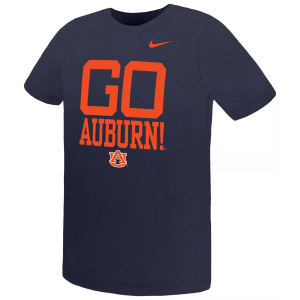 Nike Youth Auburn Tigers Navy Mascot Over Name T-Shirt, Size 6, Blue