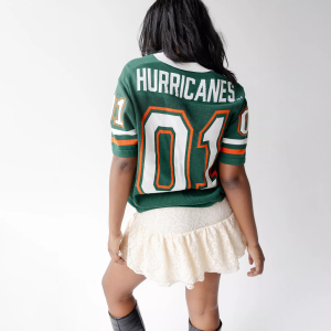 Gameday Social Women's Miami Hurricanes Green Sweater Jersey, Small
