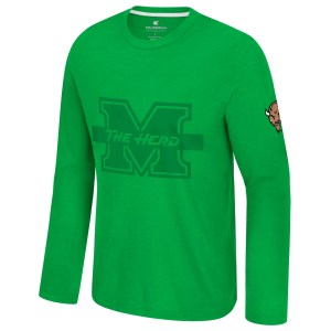 Colosseum Men's Marshall Thundering Herd Kelly Green Richie Long Sleeve Shirt, Small