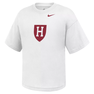 Nike Youth Harvard Crimson White Boxy T-Shirt, XL