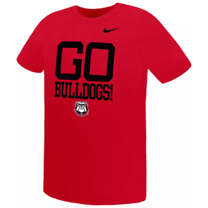 Nike Youth Georgia Bulldogs Red Mascot Over Name T-Shirt, Size 6