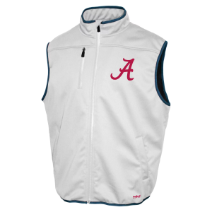 Franchise Club Men's Alabama Crimson Tide White Softshell Vest, 2X