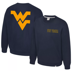 Colosseum Men's West Virginia Mountaineers Navy Super-Rich Vintage Crewneck Sweatshirt, Medium, Blue