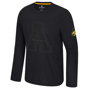 Colosseum Men's Appalachian State Mountaineers Black Richie Long Sleeve Shirt, Small