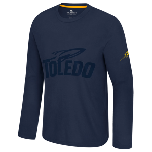 Colosseum Men's Toledo Rockets Navy Richie Long Sleeve Shirt, Small, Blue