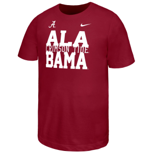 Nike Youth Alabama Crimson Tide Crimson Stacked Name Drop T-Shirt, Large, Red