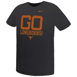 Nike Youth Texas Longhorns Black Mascot Over Name T-Shirt, Size 4