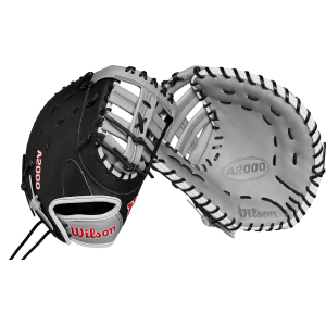 Wilson Wilson 12.5'' 1620 A2000 SuperSkin(TM) Series Fastpitch First Base Mitt, Black/Grey - $299.99 at DICK'S Sporting Goods