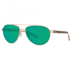 Costa Fernandina Sunglasses - Polarized - Women's - Brushed Gold with Green Mirror 580G