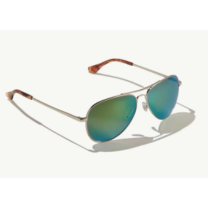 Bajio Soldado Sunglasses - Polarized - Silver Gloss with Green Glass