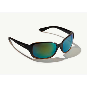 Bajio Balam Sunglasses - Polarized - Black and Tortoise Split Gloss with Green Plastic