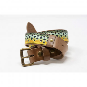 Whiskey Leatherworks Fish and Upland Print Belts - Brown Trout - 36