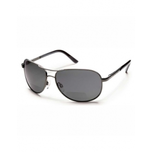 Suncloud Aviator Bifocal Sunglasses - Polarized - Gunmetal - +2.50 - Grey