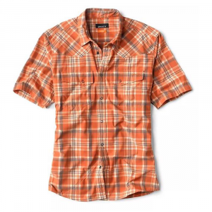 Orvis Western Stretch Plaid Short Sleeve Shirt - Men's - Bourbon - L