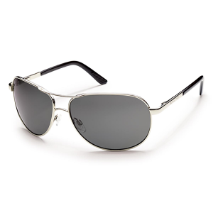 Suncloud Aviator Sunglasses - Polarized - Silver with Grey