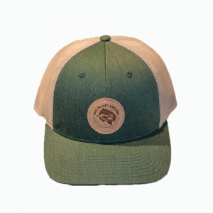 VVA Patch Logo Trucker Hat - Tri Heather Grey and Birch and Army Olive - One Size