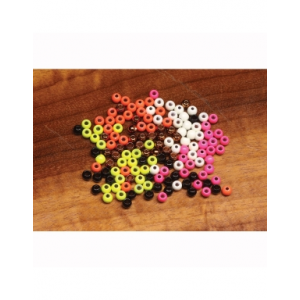 Hareline Dubbin Dazzle Brass Beads - Pearl Flourescent Orange - 5/64