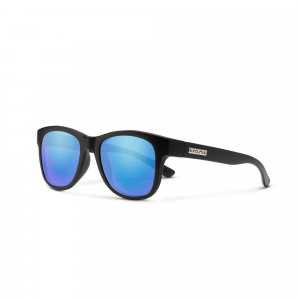 Suncloud Leeway Sunglasses - Polarized - Matte Black with Blue Mirror