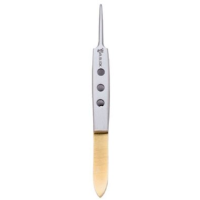 Dr. Slick Bishop Tweezers - Gold and Satin - 4 in Curved