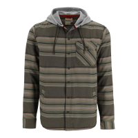 Simms Santee Flannel Hoody - Men's - Hickory and Dolomite Blanket Stripe - 2XL