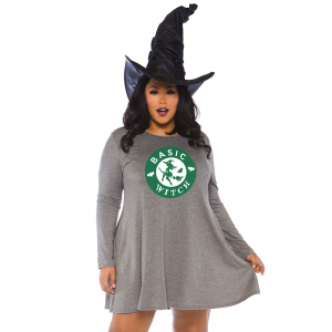 Plus Size Women's Basic Witch Jersey Dress Costume 1X/2X 3X/4X