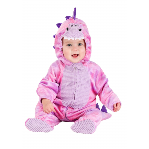 Sleepy Pink Dino Costume for an Infant