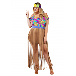 Plus Size Hippy Costume for Women 1X 2X 3X