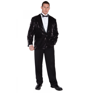Plus Size Black Sequin Jacket Costume 2X