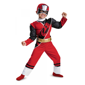 Red Ranger Ninja Steel Toddler Muscle Costume for Boys