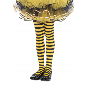 Kids Black and Yellow Striped Tights