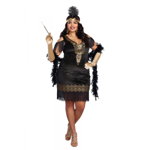 Plus Size Women's Swanky Flapper Costume 1X 2X 3X 4X